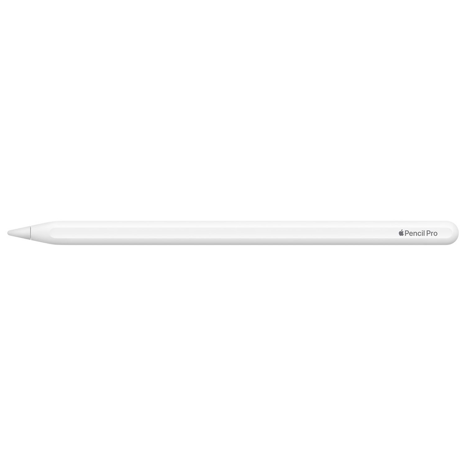 Apple Pencil Pro, white stylus. The background is white.