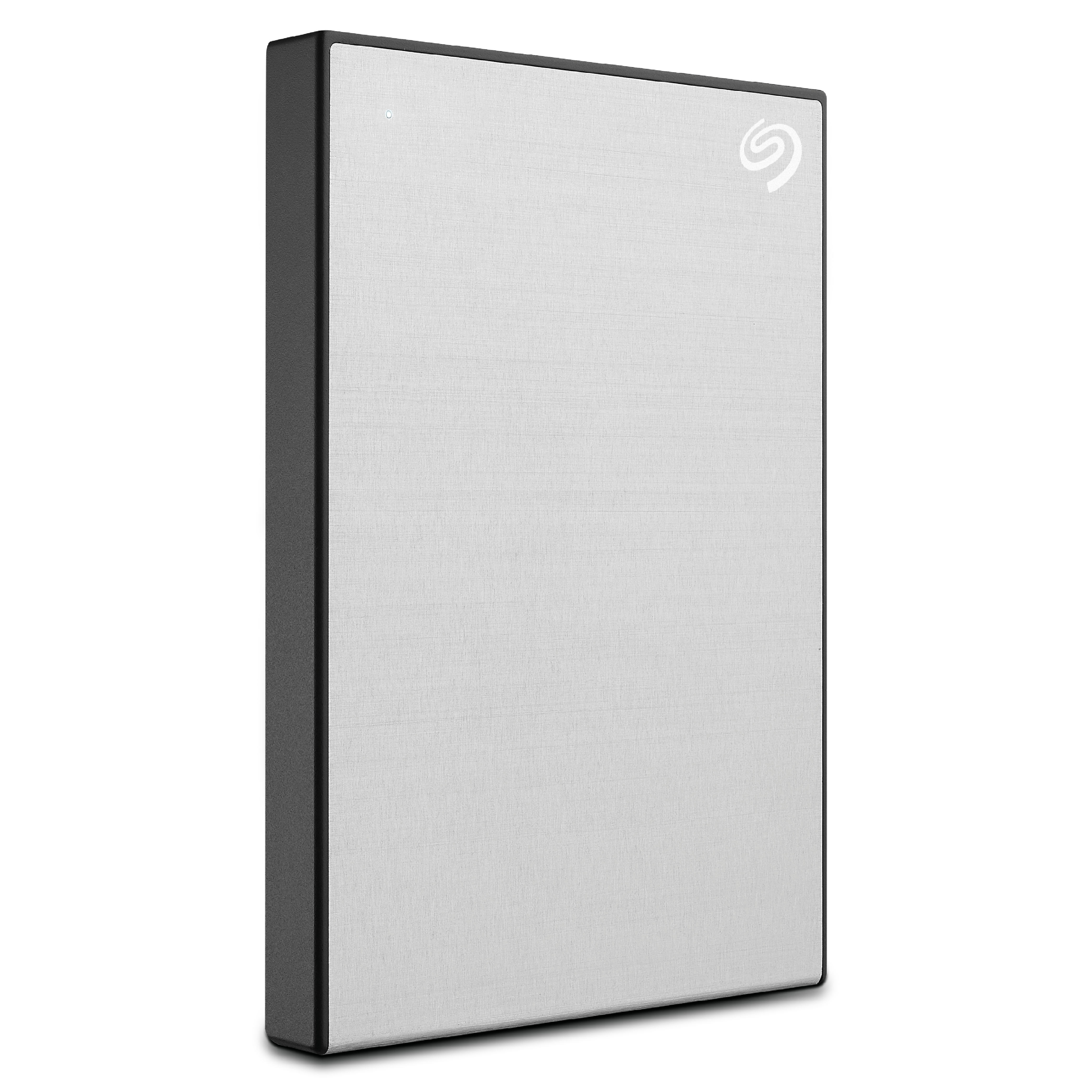 Externe Festplatte in Schwarz-Weiß-Design mit dem Seagate-Logo rechts.