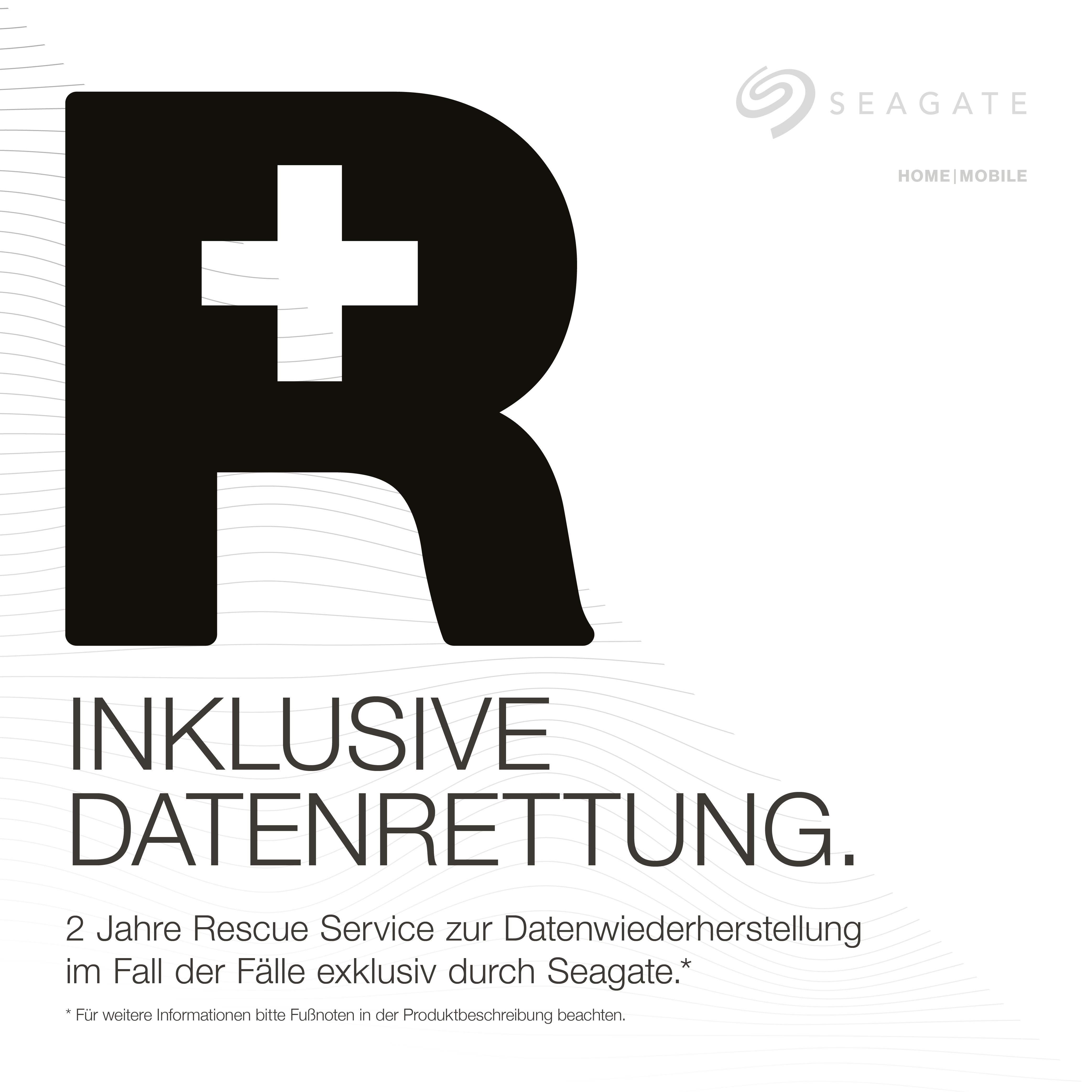 Seagate-Produkt mit R-förmigem Logo und Text zur Datenwiederherstellung.