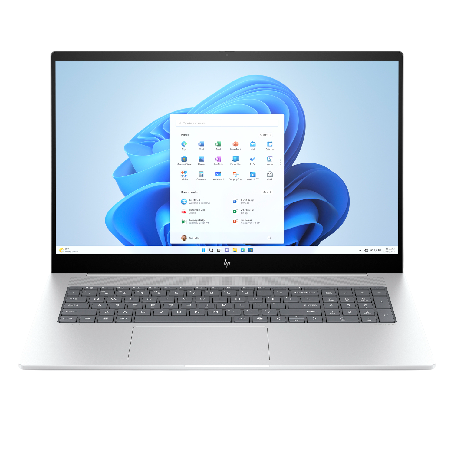 Ordinateur portable avec interface Windows ouverte, entouré d'un cadre blanc sur fond blanc.