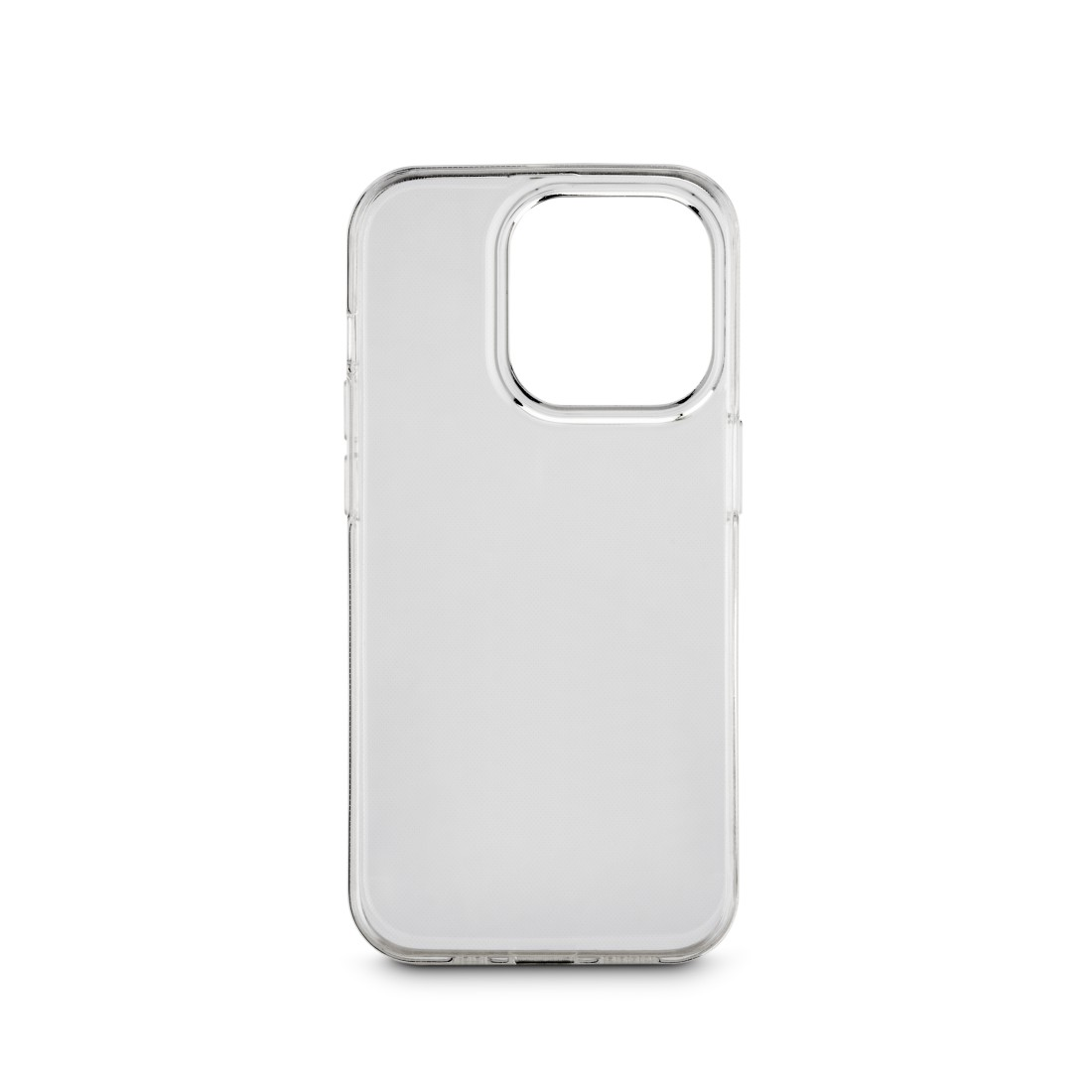 Transparente Handyhülle, zeigt ein Telefon, auf weißem Hintergrund, transparentes Design.