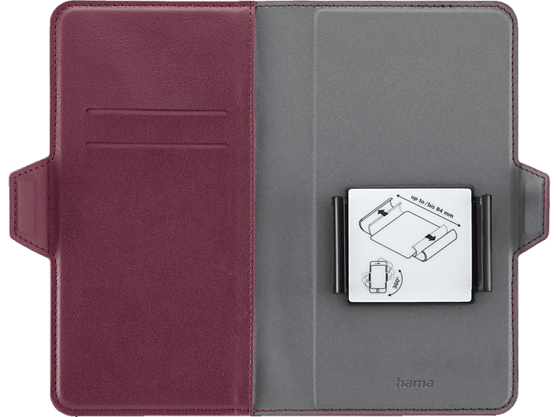 HAMA Handytasche Eco, Bookcover, Universal, Größe von maximal 7.5 x 15.3 cm, Rot