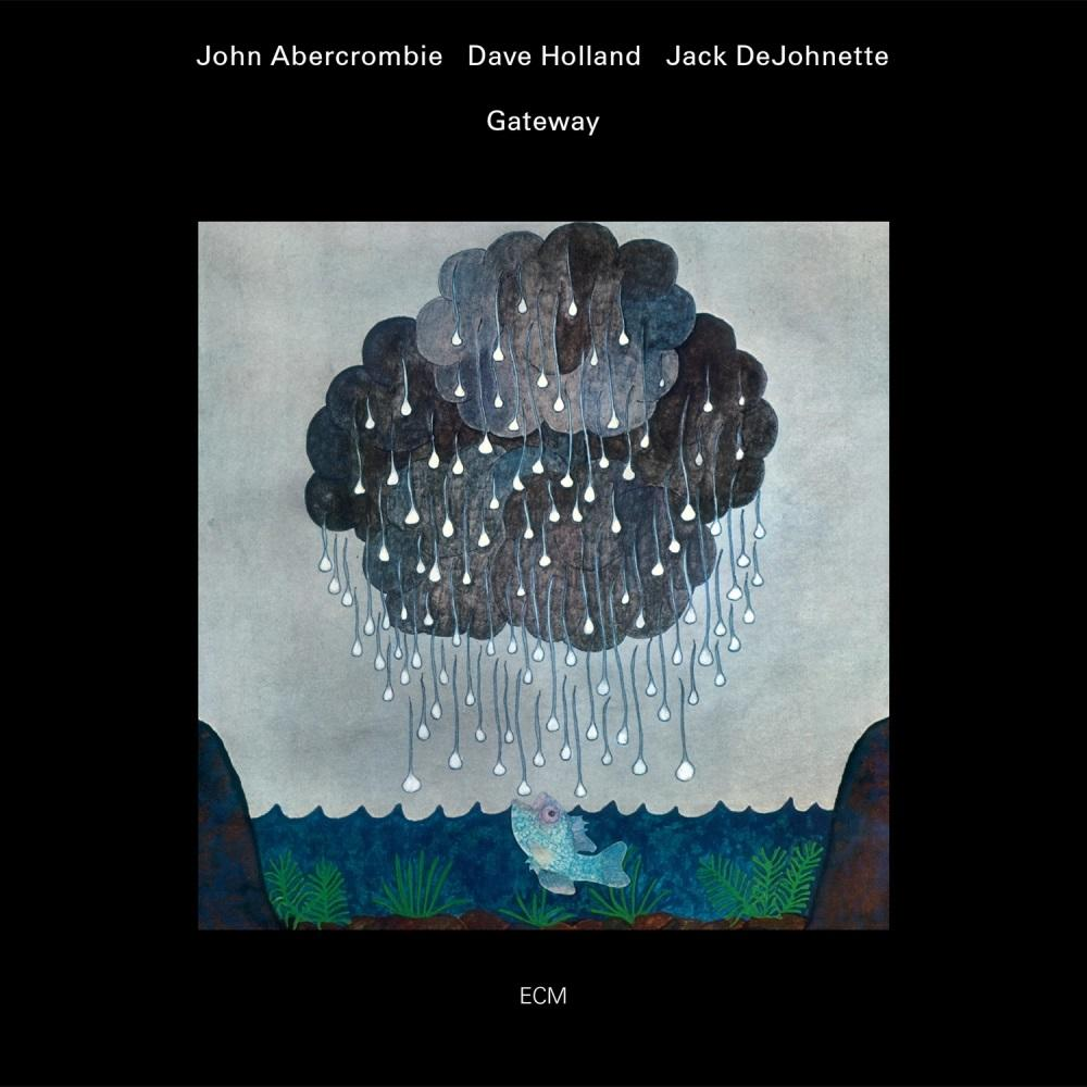 A „Gateway” című album borítója John Abercrombie, Dave Holland és Jack DeJohnette előadásában. Esőcseppek láthatók.