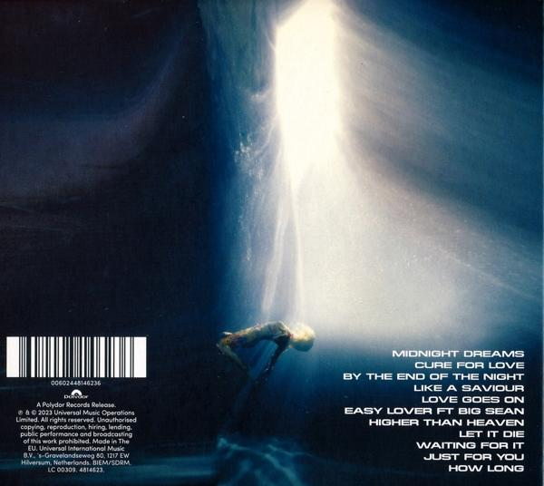 Albumcover mit Text: Midnight Dreams, Cure for Love, By the End of the Night.