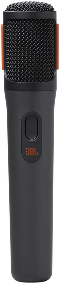 Fekete JBL mikrofon narancssárga részletekkel.
