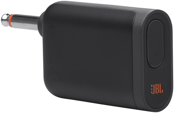 Egy fekete JBL audio adapter narancssárga kiemeléssel a dugón.