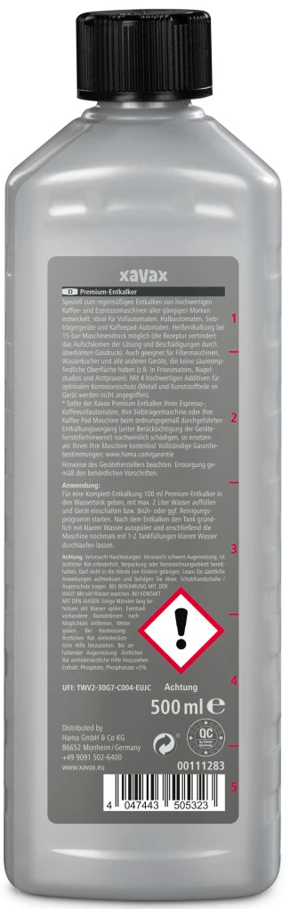 Szürke palack fekete kupakkal. A szöveg a terméket és felhasználását írja le.