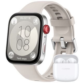 Smartwatch - Huawei Watch Fit 3, Batería hasta 10 días, 20 mm, Pantalla AMOLED 1.82", Fluoroelastómero, Blanco