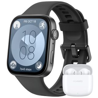 Smartwatch - Huawei Watch Fit 3, Batería hasta 10 días, 20 mm, Pantalla AMOLED 1.82", Fluoroelastómero, Negro