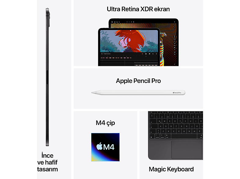 APPLE 11 inç iPad Pro M4 WiFi 256 GB Tablet Gümüş MVV93TU/A_8