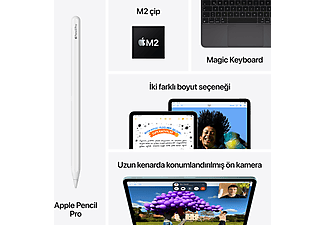 APPLE 13 inç iPad Air M2 Wi Fi + Cell 128 GB Tablet Mavi MV6R3TU/A_8