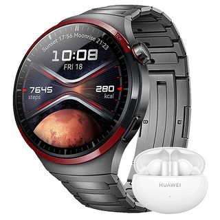 HUAWEI Watch 4 Pro Space Edition + Freebuds 5i (weiß) Smartwatches Titanium Titanium, 140-210 mm, Dunkelgrau