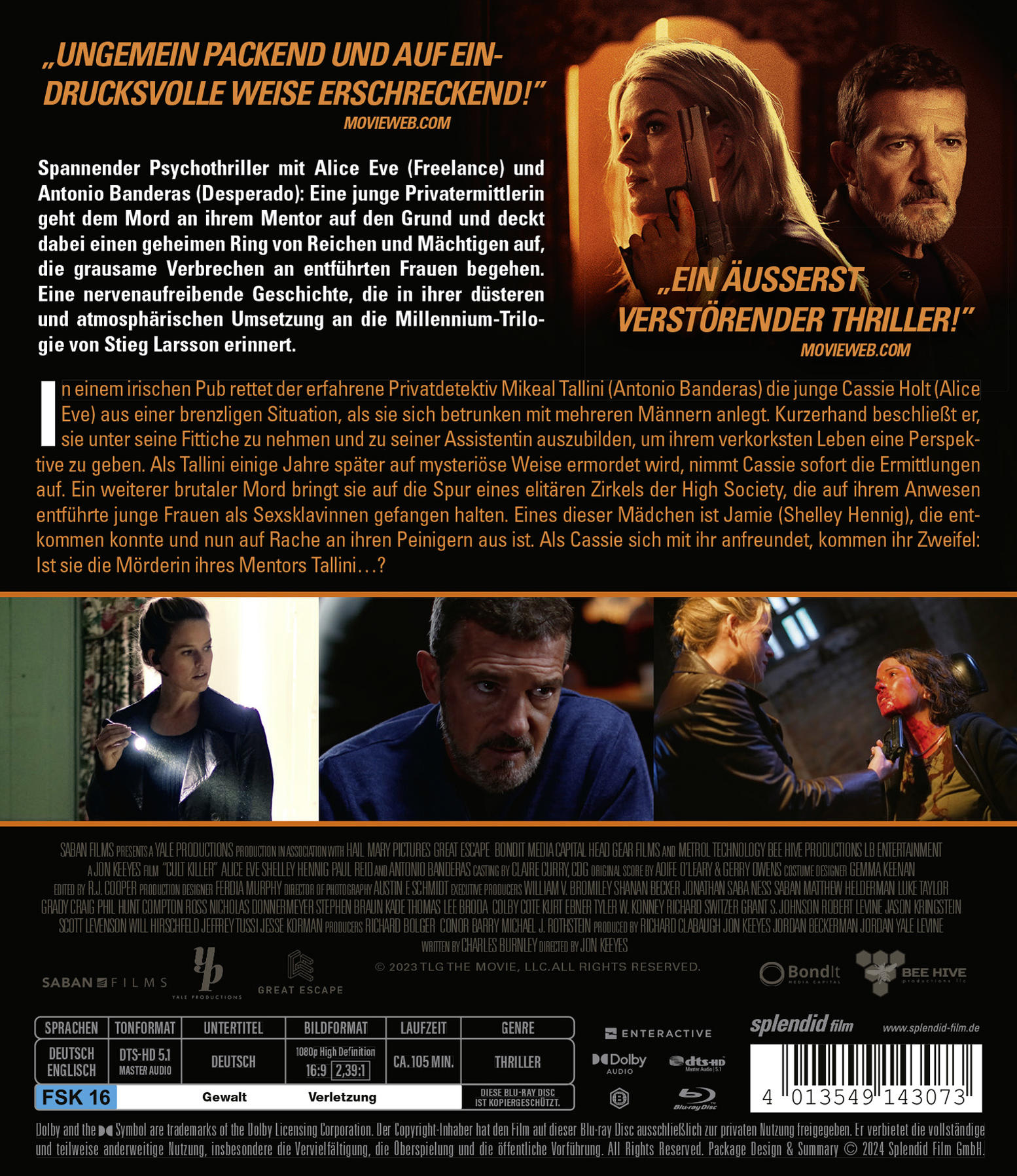Filmposter mit Personen. Eine Frau und ein Mann schauen den Betrachter an. Filmtitel.
