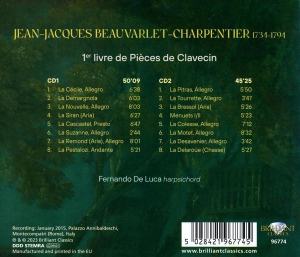 Albumcover mit Werkliste von Jean-Jacques Beauvarlet-Charpentier, Fernando De Luca.