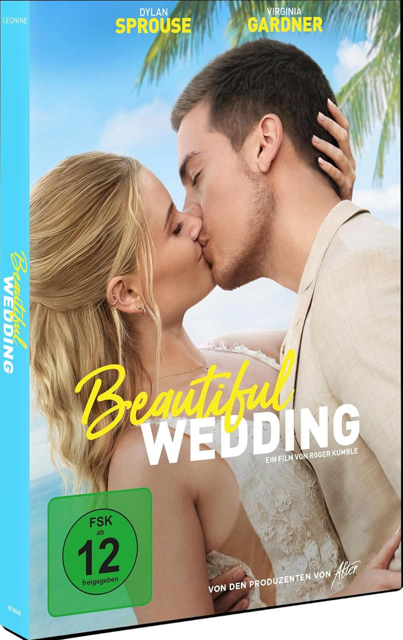 Filmcover mit küssendem Paar. Titel: Beautiful Wedding. Grüner Kreis mit Bewertung 12.