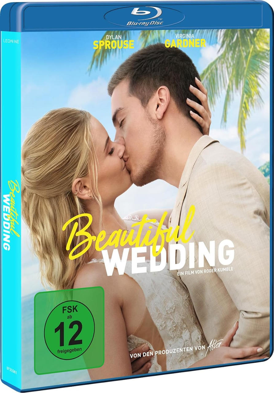 Blu-ray-Filmcover mit einem sich küssenden Paar. Titel: Beautiful Wedding, mit Bewertung.