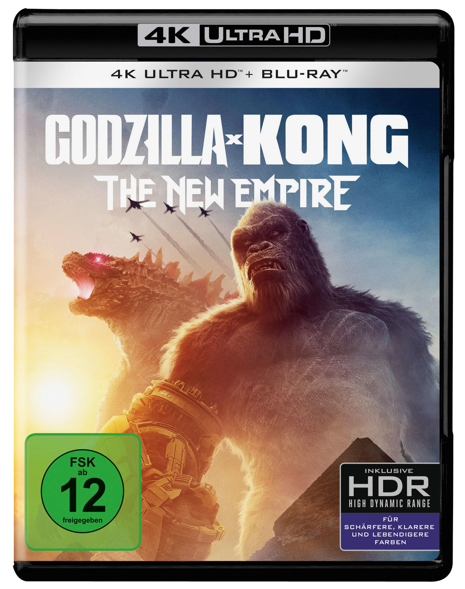 Blu-ray-Cover für Godzilla x Kong: The New Empire, Godzilla und King Kong.