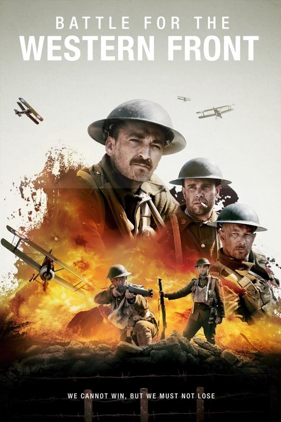 Affiche du film "Battle for the Western Front" avec des soldats et des avions.