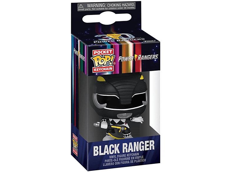 FUNKO POP Mighty Morphin Power Rangers 30th, Black Ranger kulcstartó (FU72149)