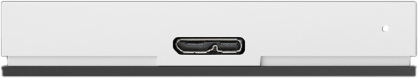 White, rectangular port with a USB-C connector on a white background.