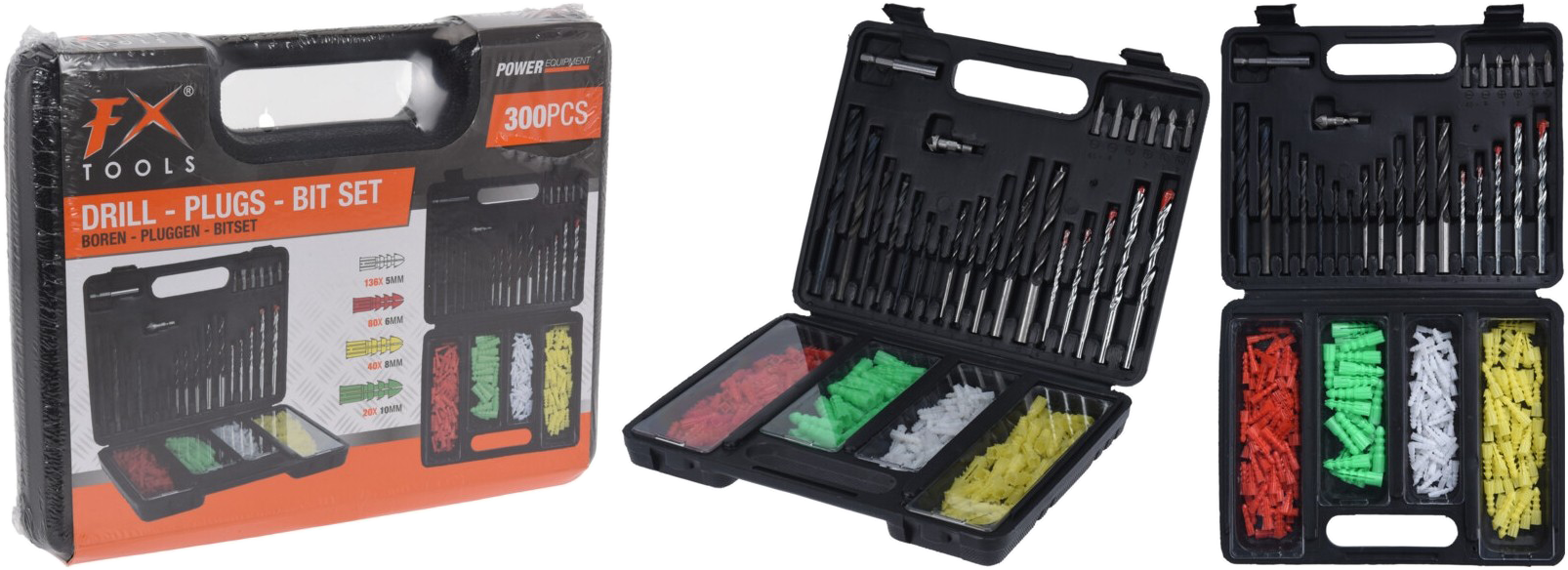 ENTAC Fúrószár szett tiplivel, 300 db (C22954030)