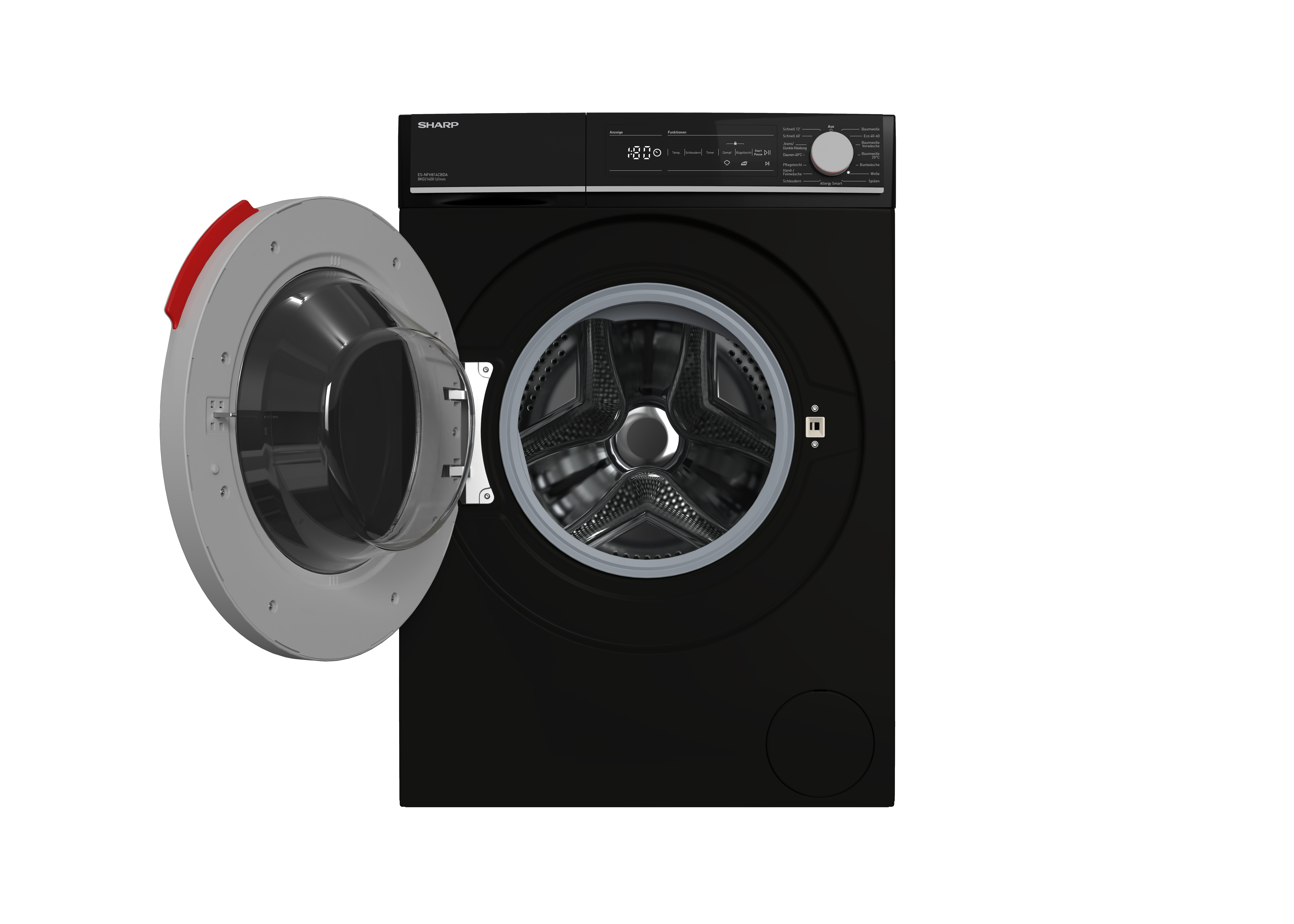 SHARP ES-NFH814CBDA-DE Waschmaschine (8 kg, 1330 U/Min., A)