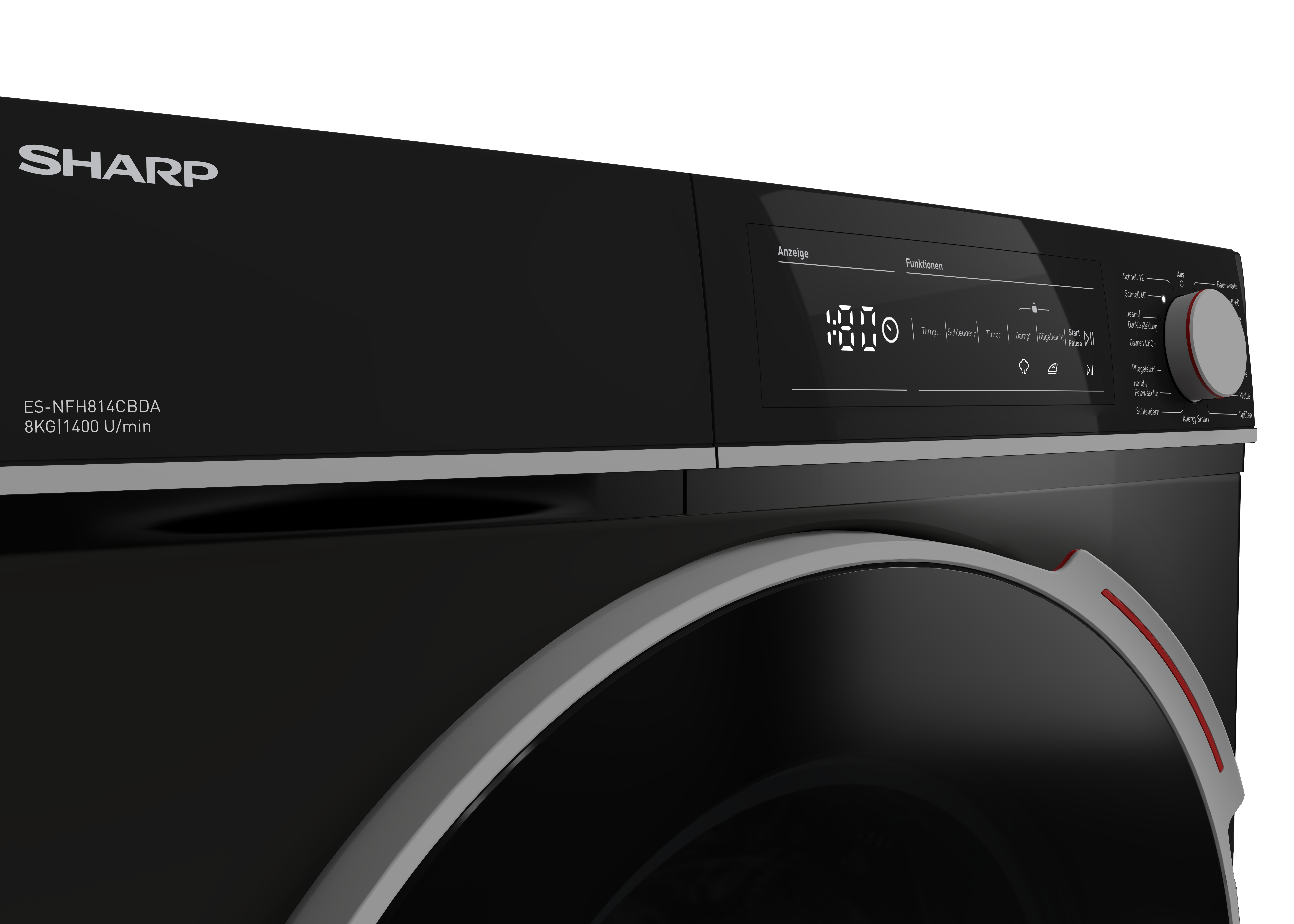 SHARP ES-NFH814CBDA-DE Waschmaschine (8 kg, 1330 U/Min., A)