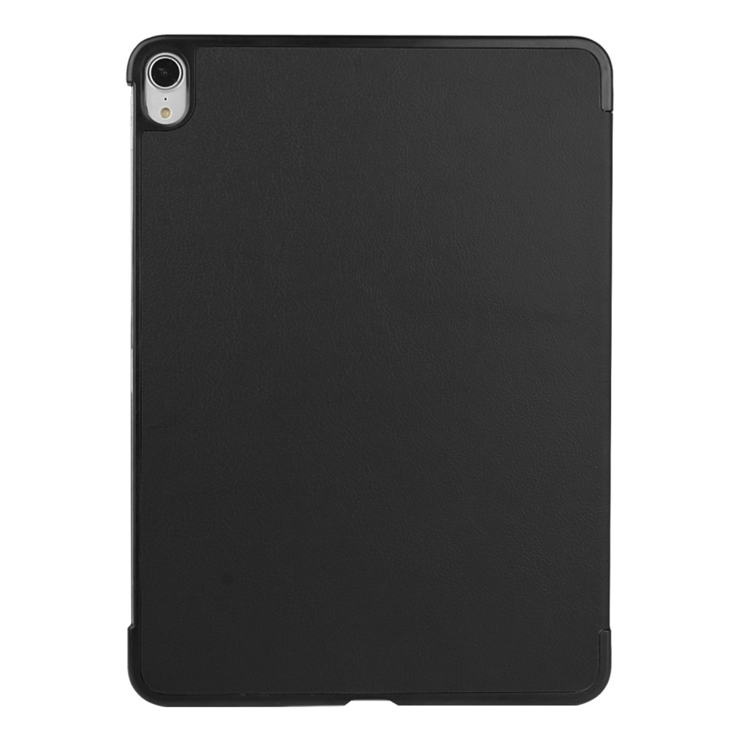 Black iPad case. The back of the iPad case is visible, showing the camera and a smooth surface.