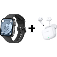 MediaMarkt HUAWEI Watch Fit 3 Smartwatch Zwart + Huawei FreeBuds SE 2 Wit aanbieding