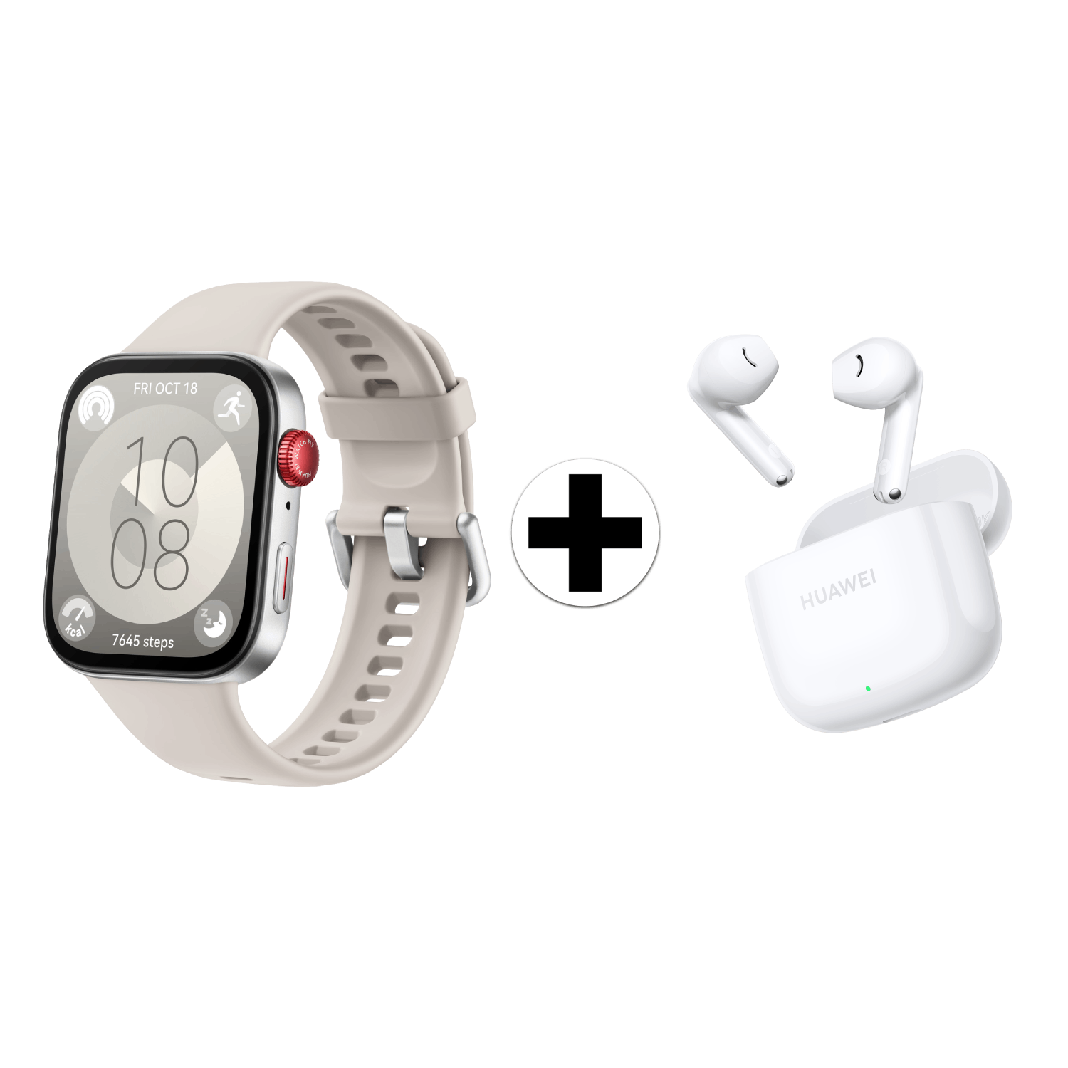 Huawei Watch Fit 3 Smartwatch Wit/zilver + Huawei Freebuds Se 2 Wit