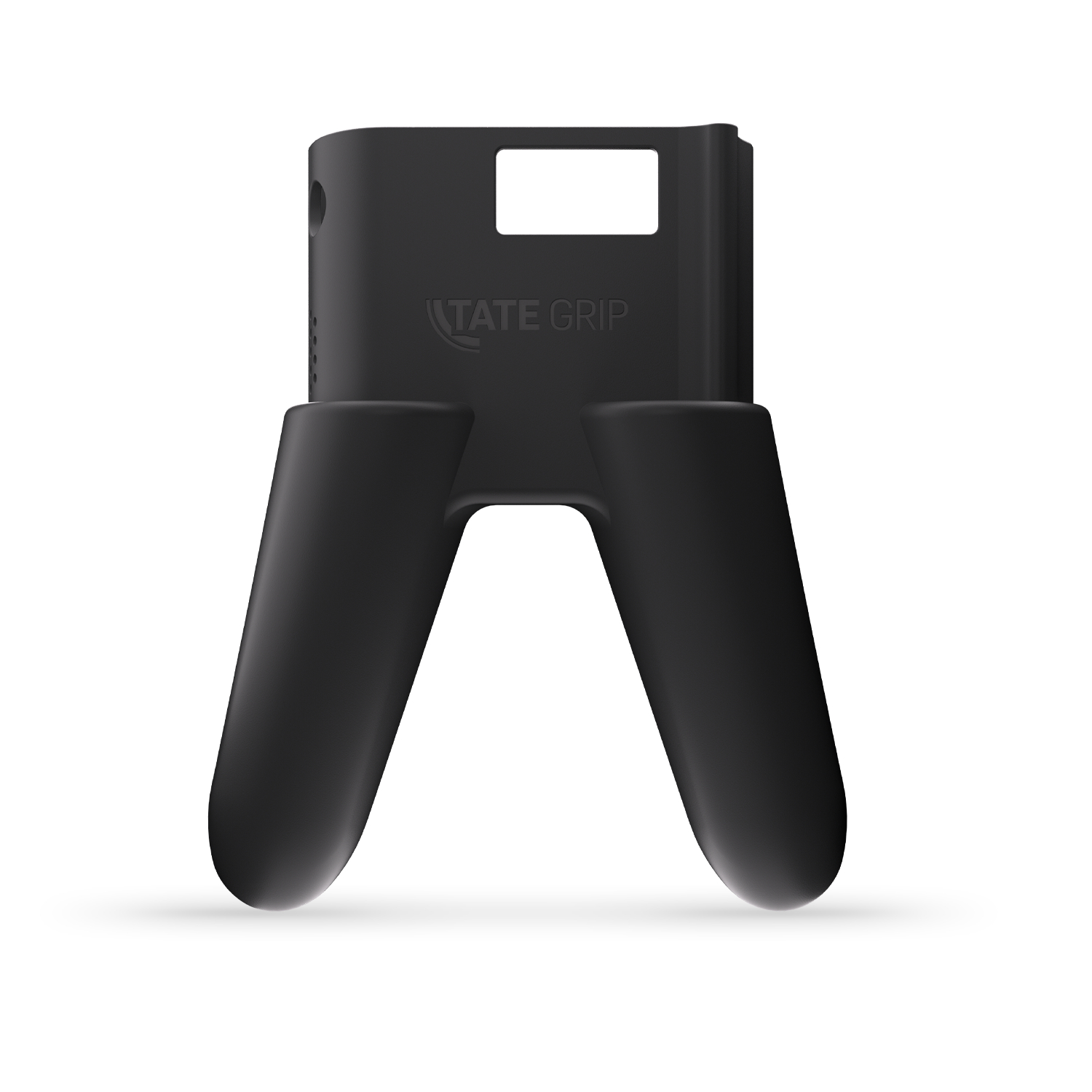 Schwarzer Gamecontroller-Griff mit 'TATE GRIP'-Text. Das Design hat zwei Griffe.