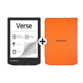 POCKETBOOK Verse Grijs + Shell Hoes Oranje - 6 inch - 8 GB (ongeveer 6.000 e-books)