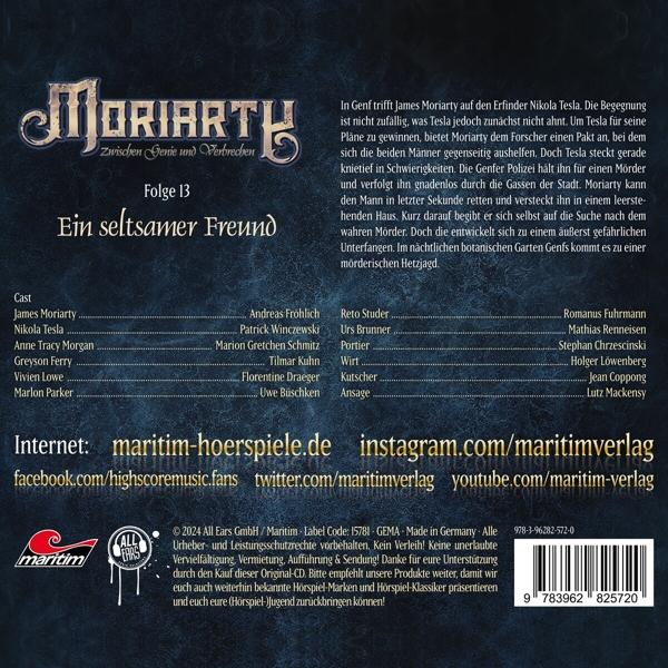 Ein Buchcover mit deutschem Text. Das Buch heißt 'Moriarty'.