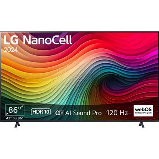 LG 86NANO81T6A NanoCell TV (Flat, 86 Zoll / 218 cm, UHD 4K, SMART TV, webOS 24 mit LG ThinQ)