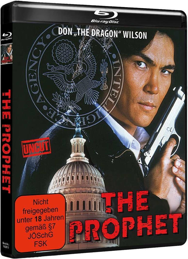 Filmcover mit einem Mann, der eine Waffe hält, und dem Titel 'The Prophet'.