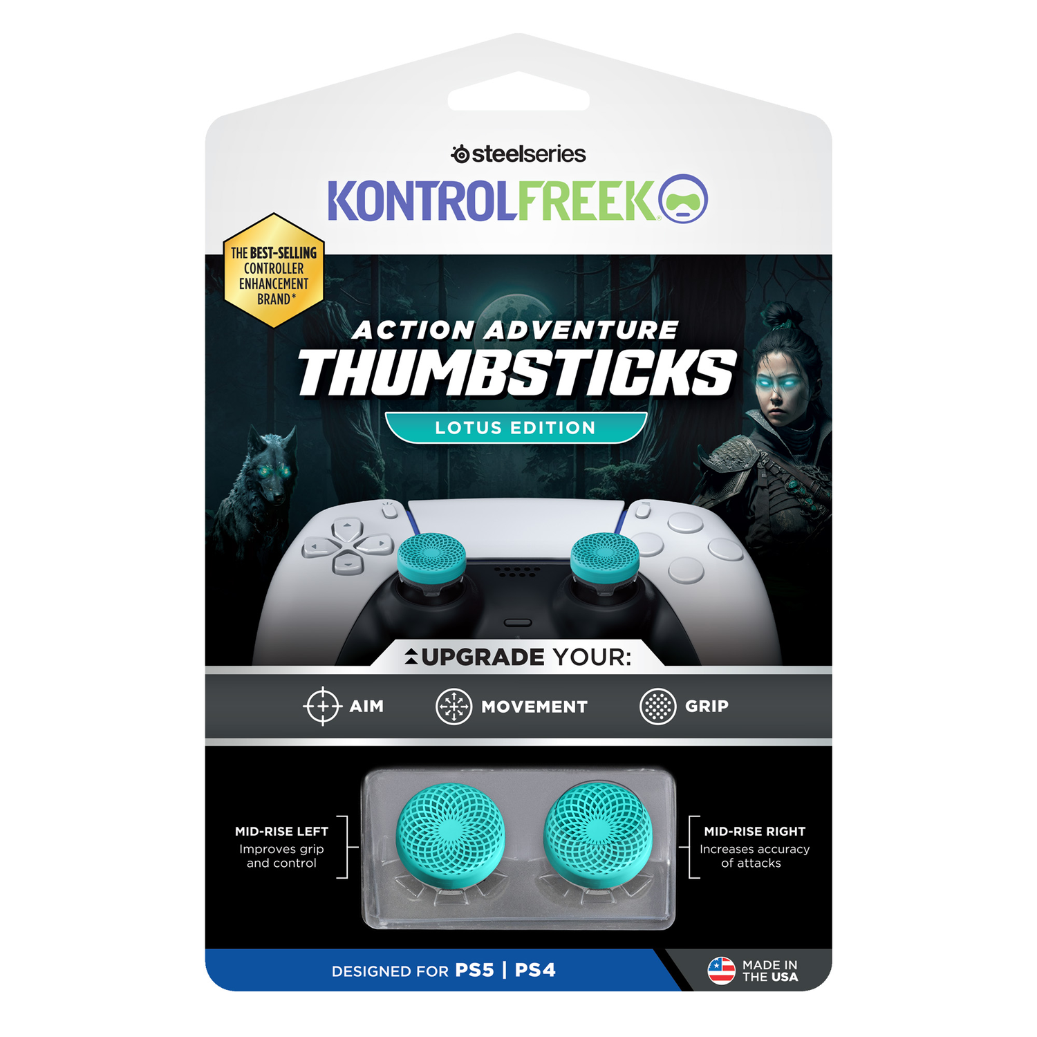 Packaging for KontrolFreek thumbsticks. The package shows thumbsticks and a controller.