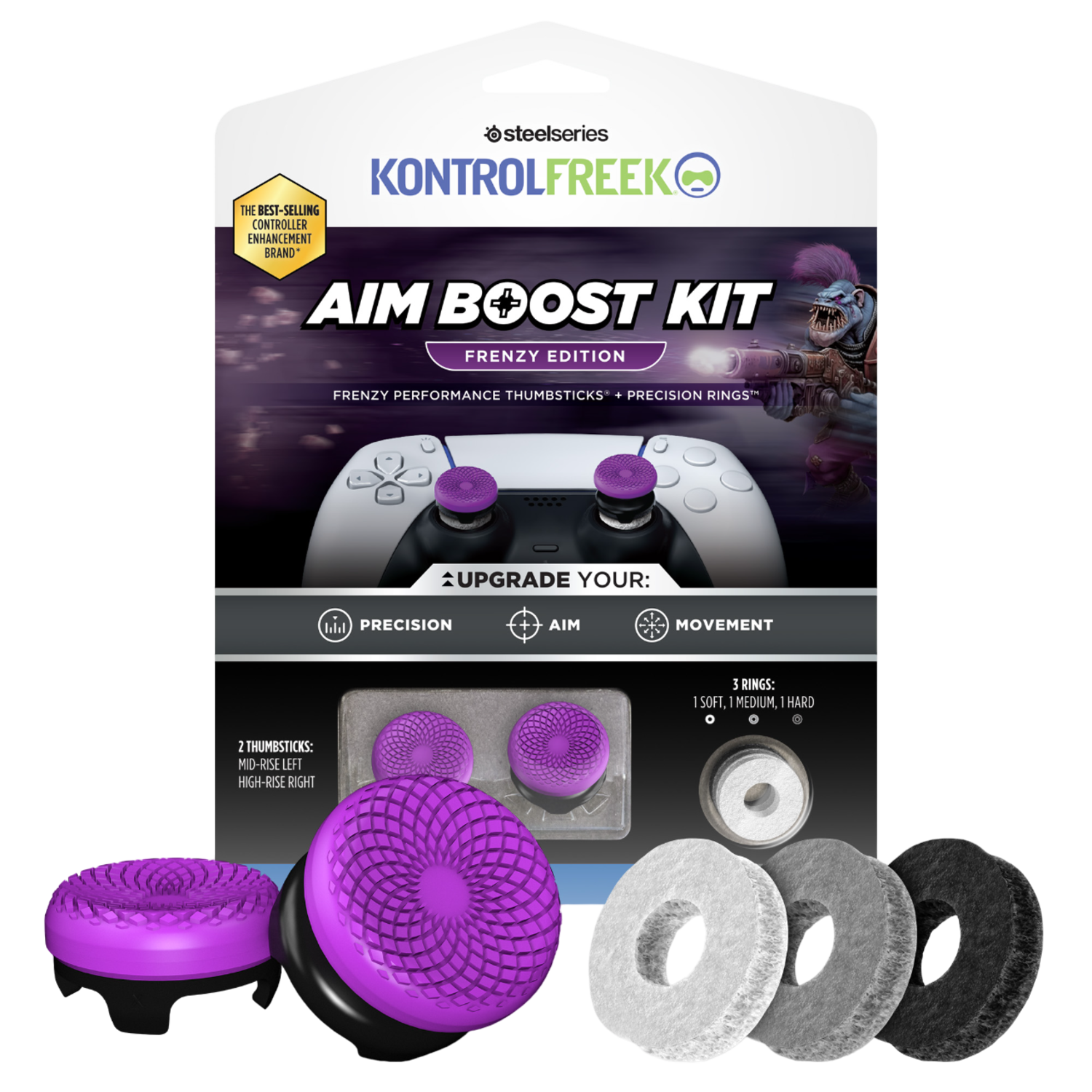 Kontrolfreek Frenzy Aim Boost Kit Duimstokken - Paars/zwart