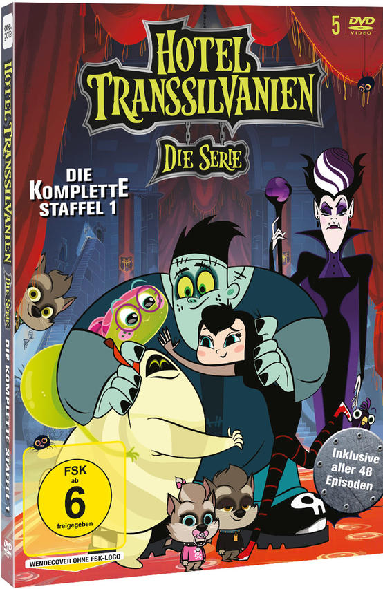 DVD-Cover: Zeichentrickfiguren aus 'Hotel Transsilvanien: Die Serie'.