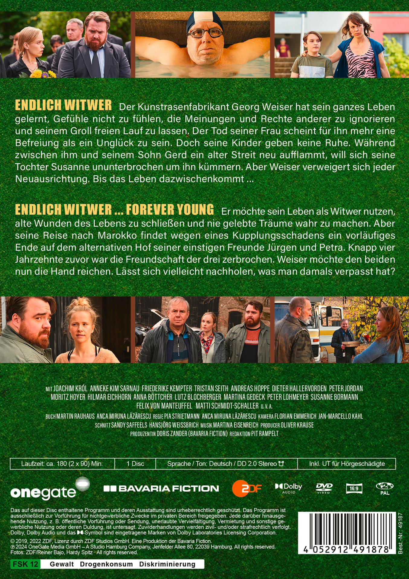 DVD-Cover mit Text und Bildern von Menschen und einem Mann mit Badekappe.