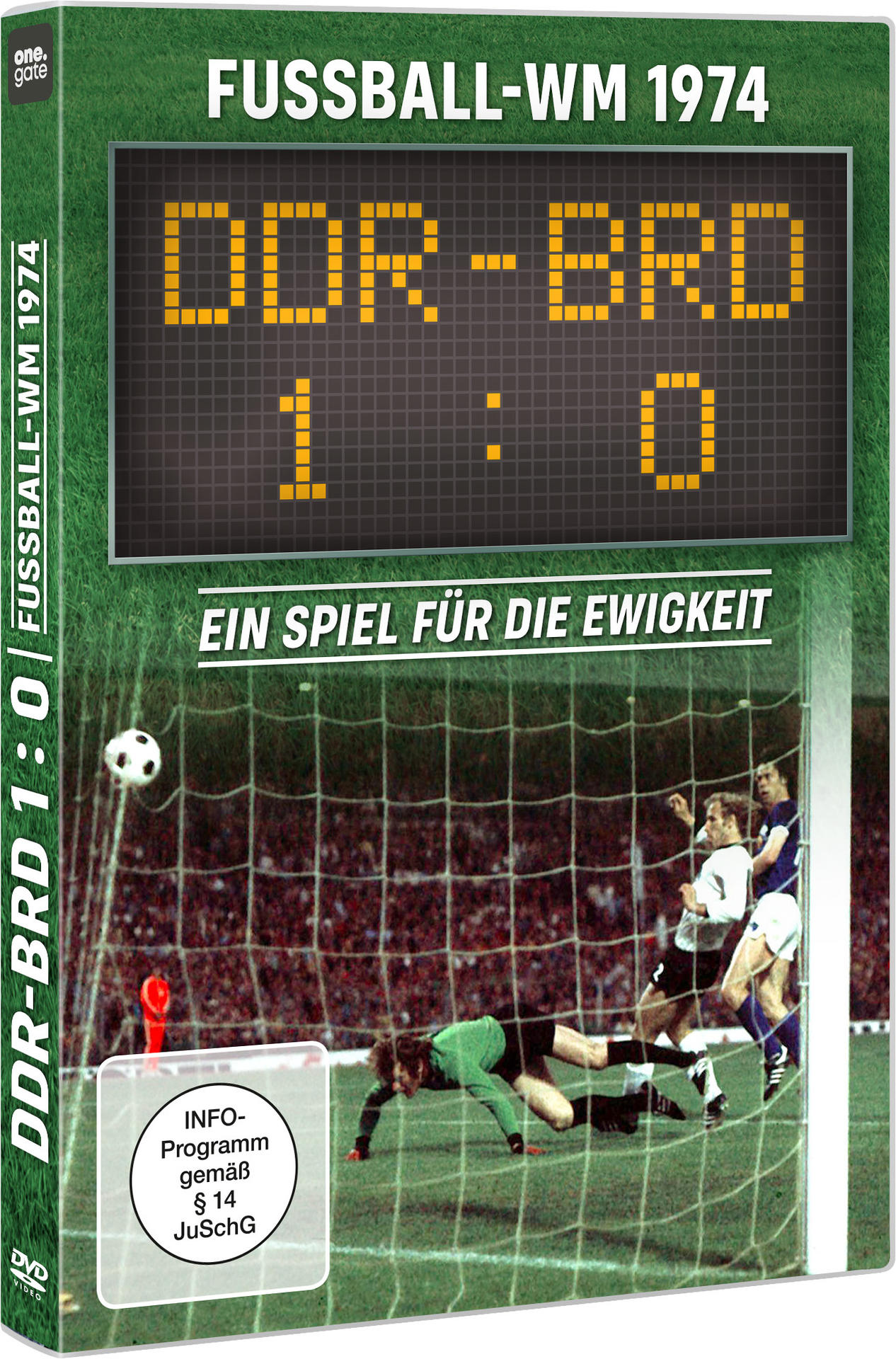 DVD-Hülle: Deutschland gegen Westdeutschland Fußballspiel, Ergebnis 1:0.