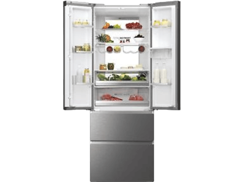 Haier HFR7720DWMP Multi Door French Door 70 Serie 7 Kühl- und Gefrierkombination (477 l, D, 2006 mm hoch, No Frost (verminderte Eisbildung), Platinum Inox)