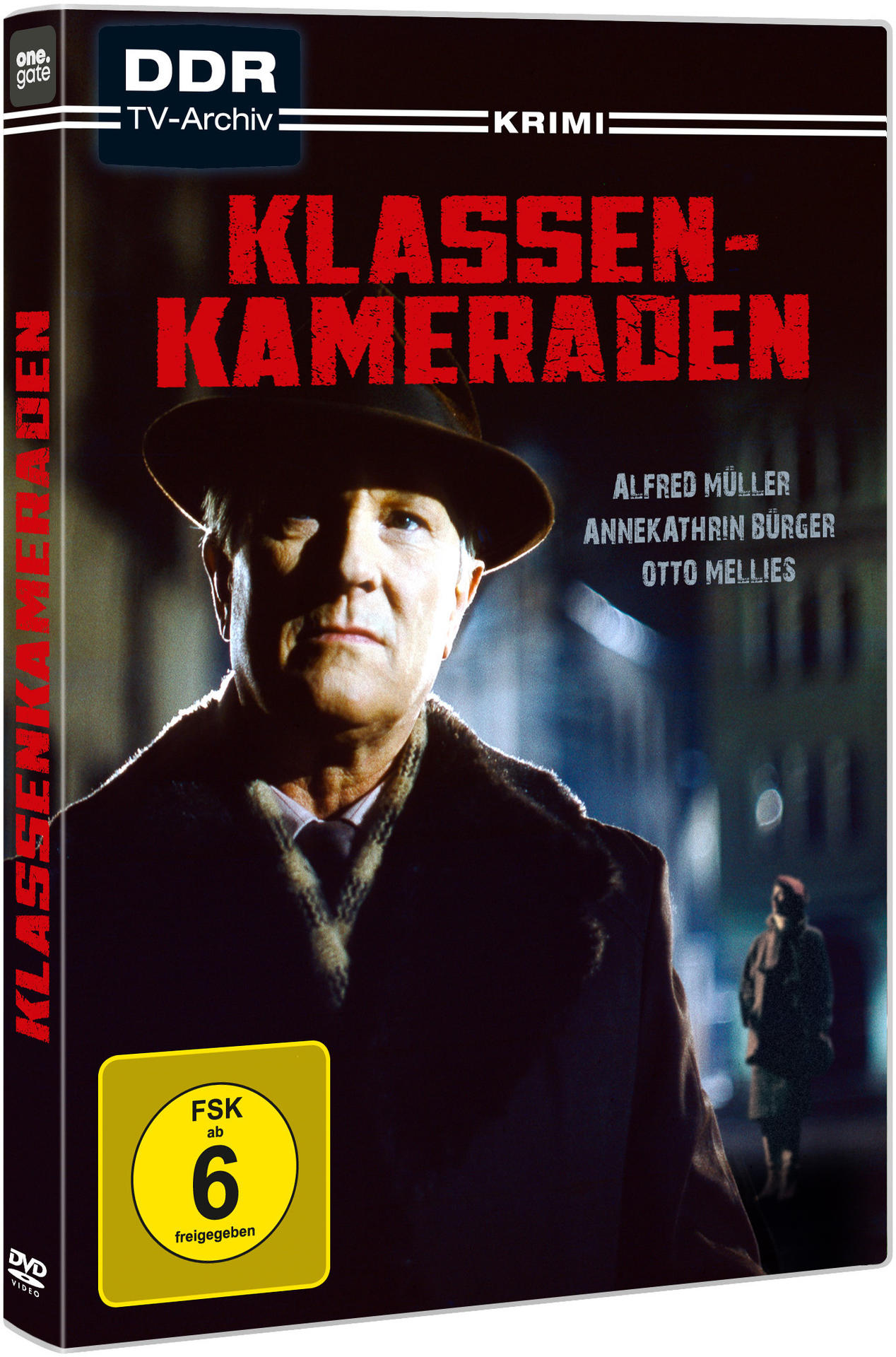 DVD-Hülle mit einem Mann im Mantel, Hut und Text auf dem Cover.