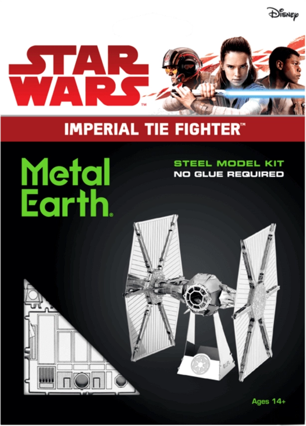 Star Wars Imperial Tie Fighter modellkészlet doboza. Egy képet tartalmaz a Tie Fighter modellről.