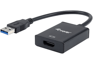 EQUIP USB-A 3.0 - HDMI adapter, 25 cm kábel, max. felbontás 1920x1080, fekete (133385)