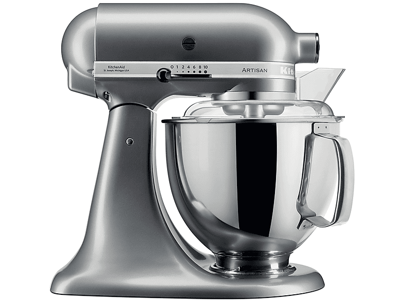 KitchenAid 5Ksm175Psecu Impastatrice Planetaria, 300 W, capacità ciotola 4,8 l, Silver