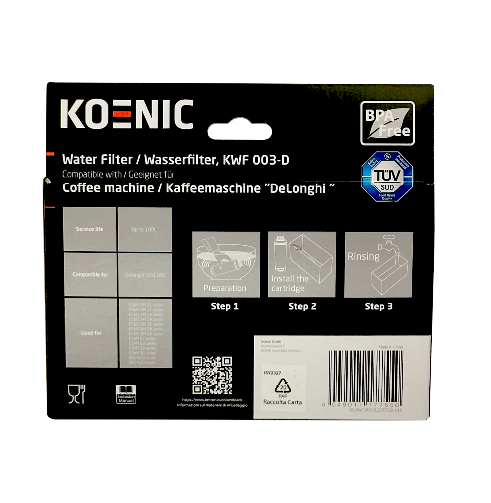 Opakowanie produktu z filtrem do ekspresu do kawy. Tekst na opakowaniu jest widoczny.