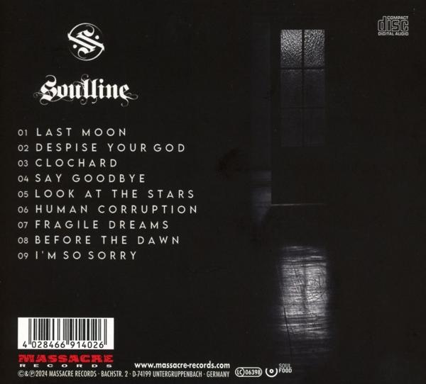 Rückseite eines Soulvine-Albums. Songtitel und ein Logo sind auf dem schwarzen Cover aufgedruckt.