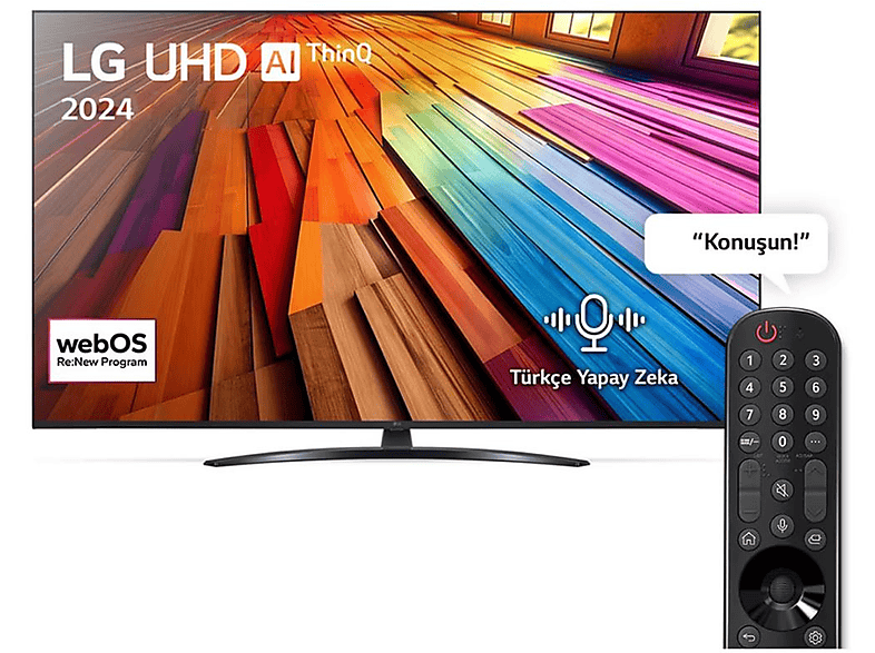 LG 55UT81 55 inç 139 Ekran 4K Smart AI Sihirli Kumanda HDR10 webOS24 UHD TV_0