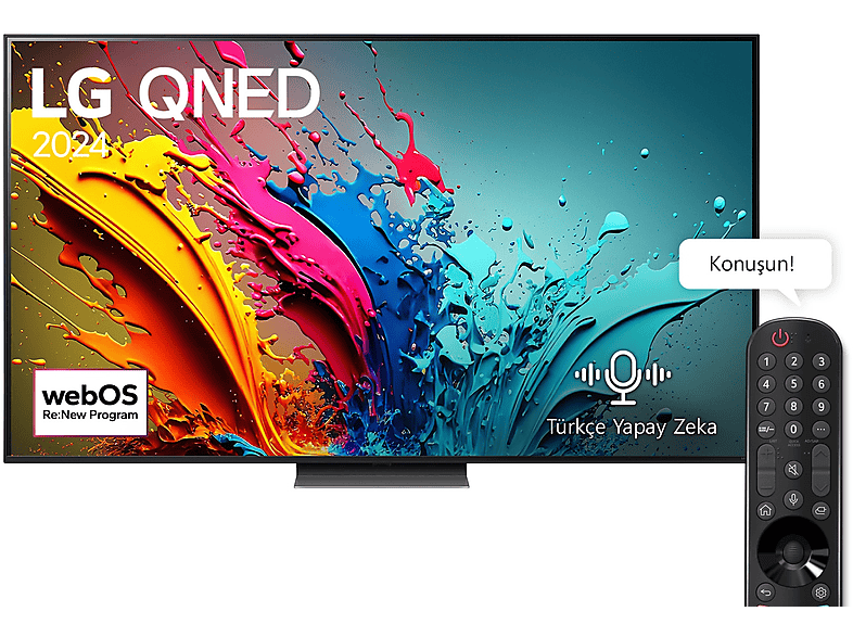 LG 65QNED86T 65 inç 165 Ekran 4K Smart AI Sihirli Kumanda HDR10 webOS24 QNED TV_0