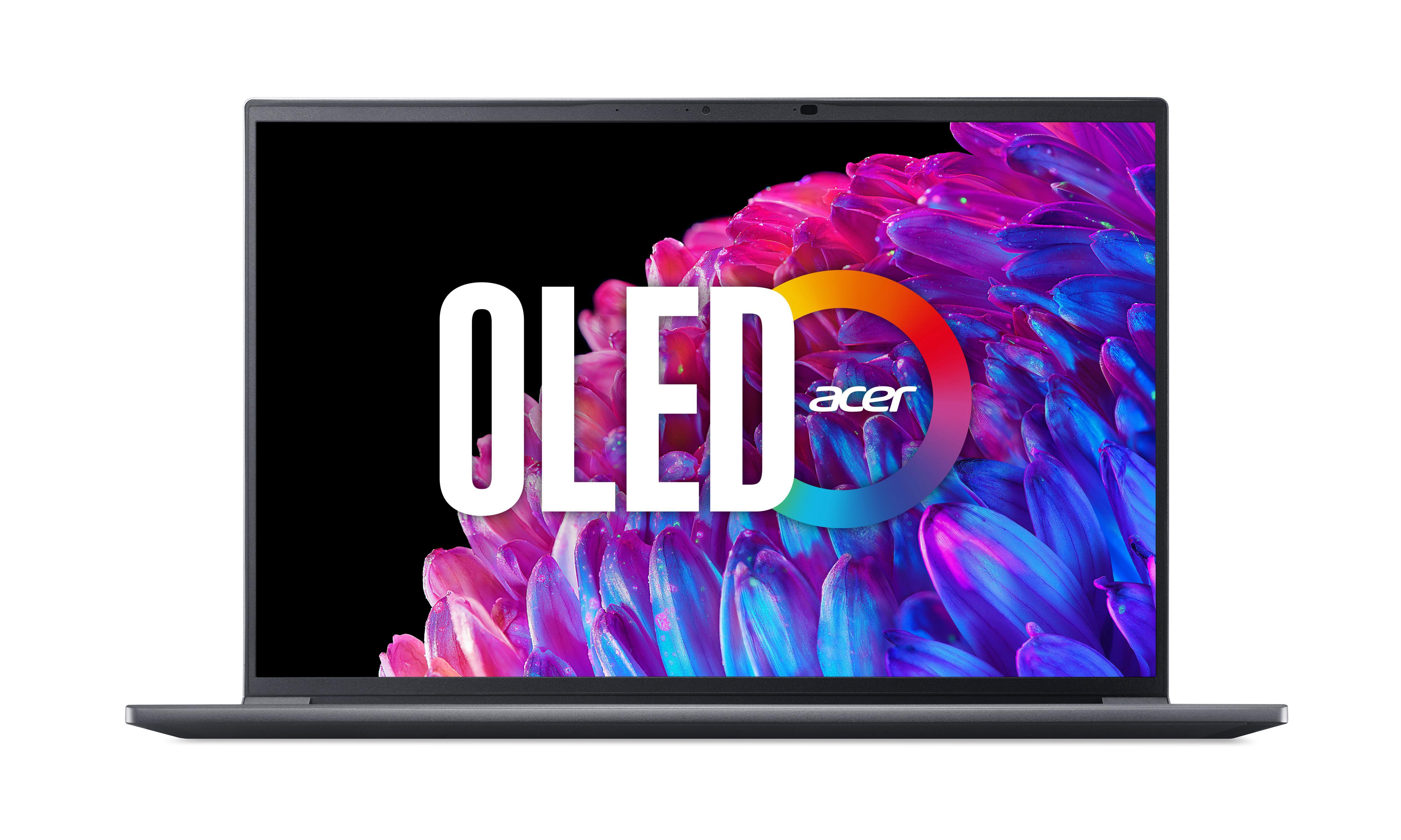 Ein Laptop mit OLED-Bildschirm, mit Acer-Logo.